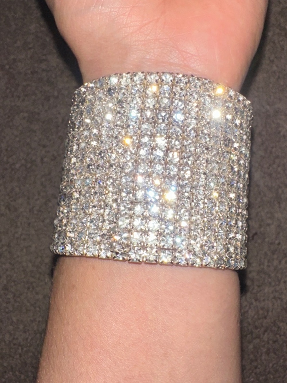 bebe Crystal-Embellished Wide Cuff Bracelet - Silver - Picture 3 of 6